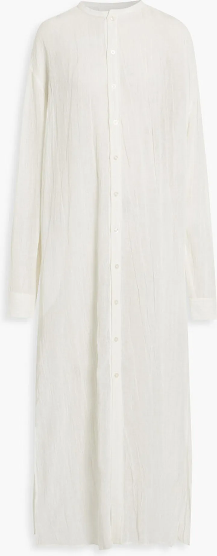 Draped linen midi dress