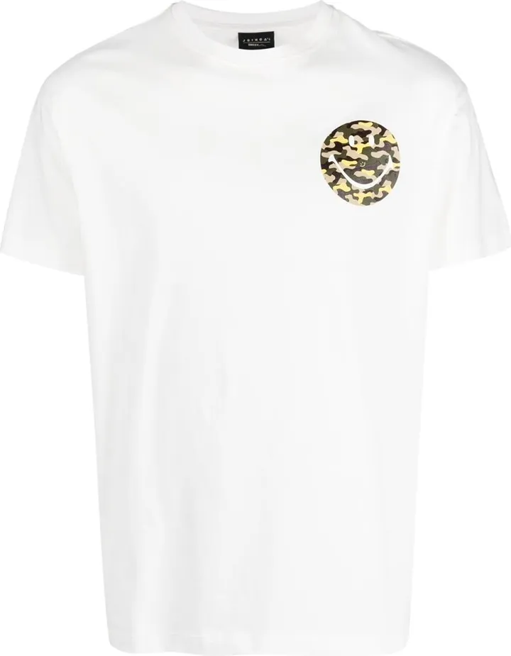 smiley-print cotton T-shirt