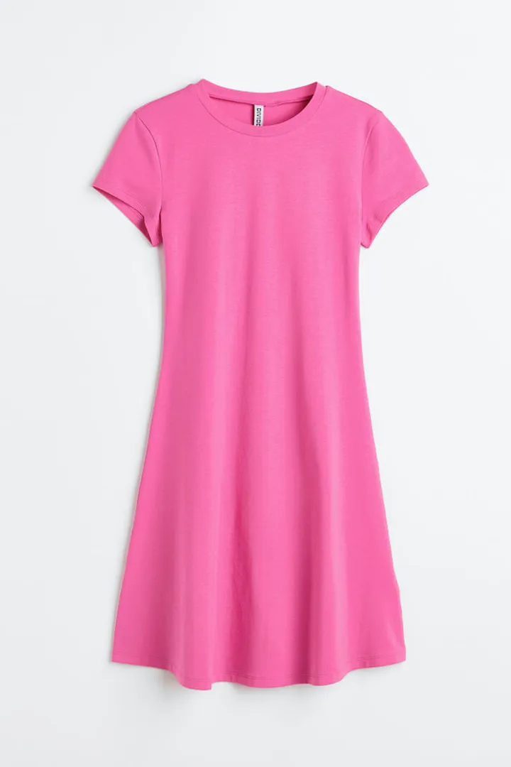 Jersey Dress with Flared Skirt