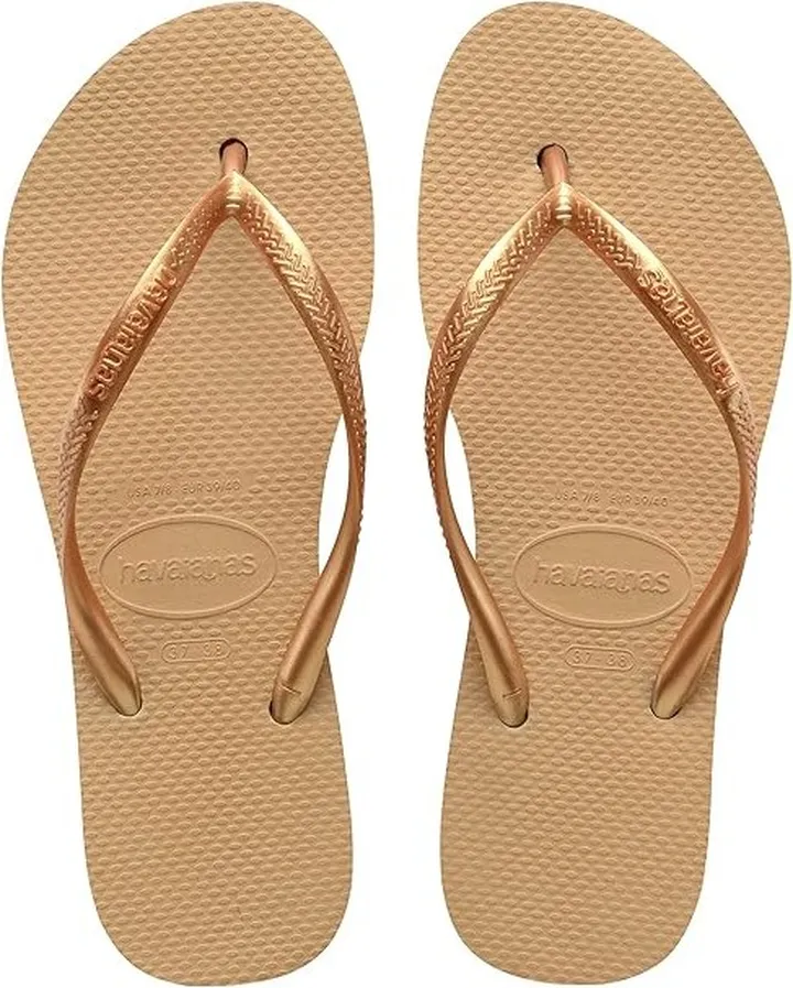 Havaianas Slim Flatform Flip-Flop Sandal (Golden) Women's Shoes