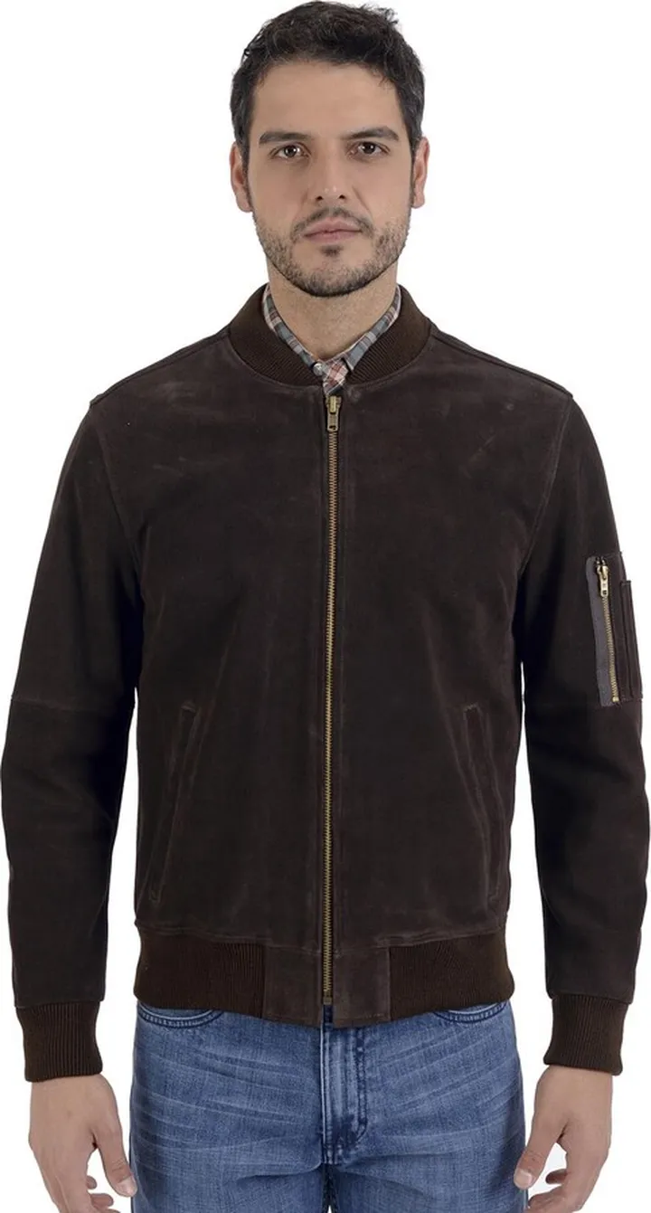 Split Leather Bomber Jacket