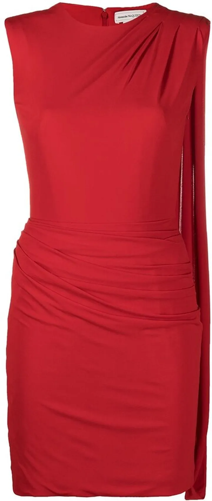 Draped-Detail Fitted Mini Dress