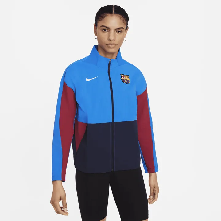 Women's Nike FC Barcelona Soccer Jacket in Blue