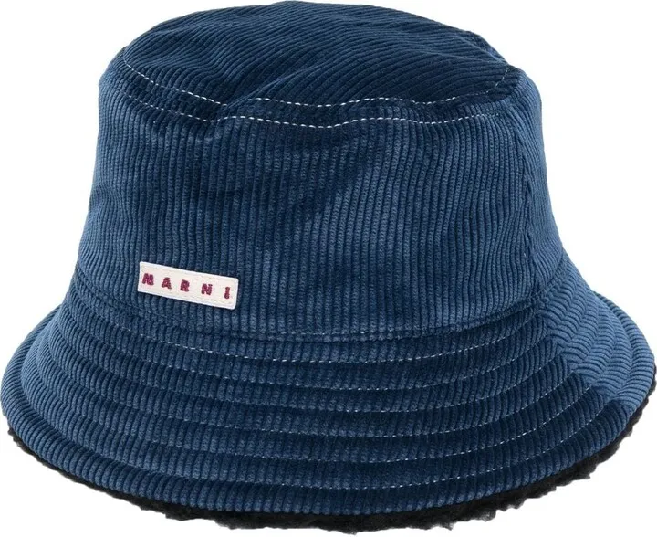 Logo-Patch Corduroy Bucket-Hat