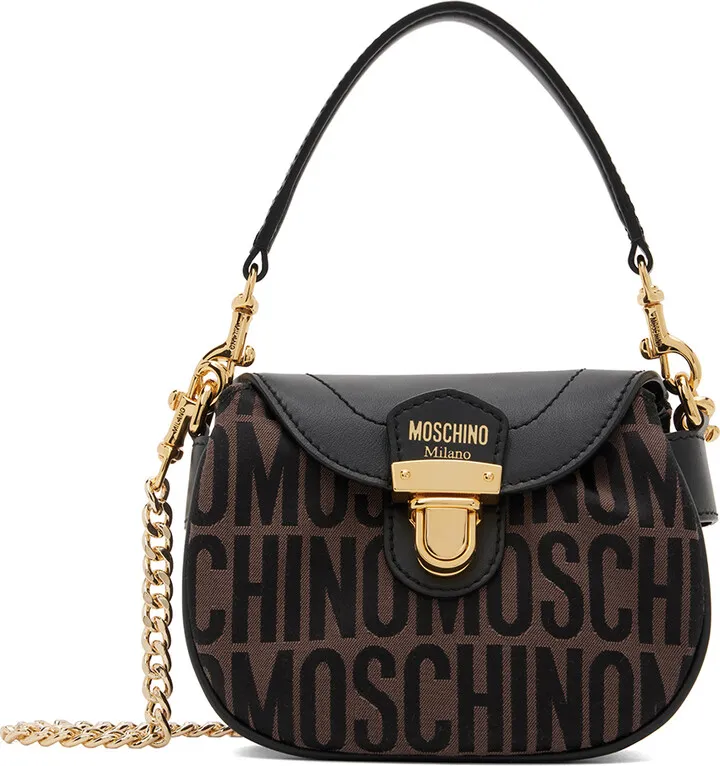 Moschino Brown Jacquard Bag