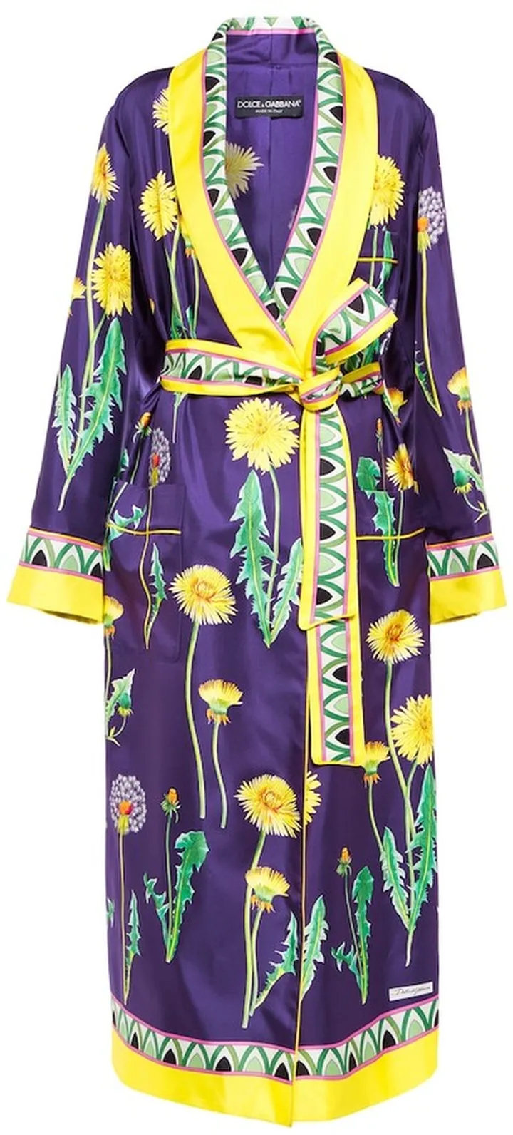 Printed silk robe