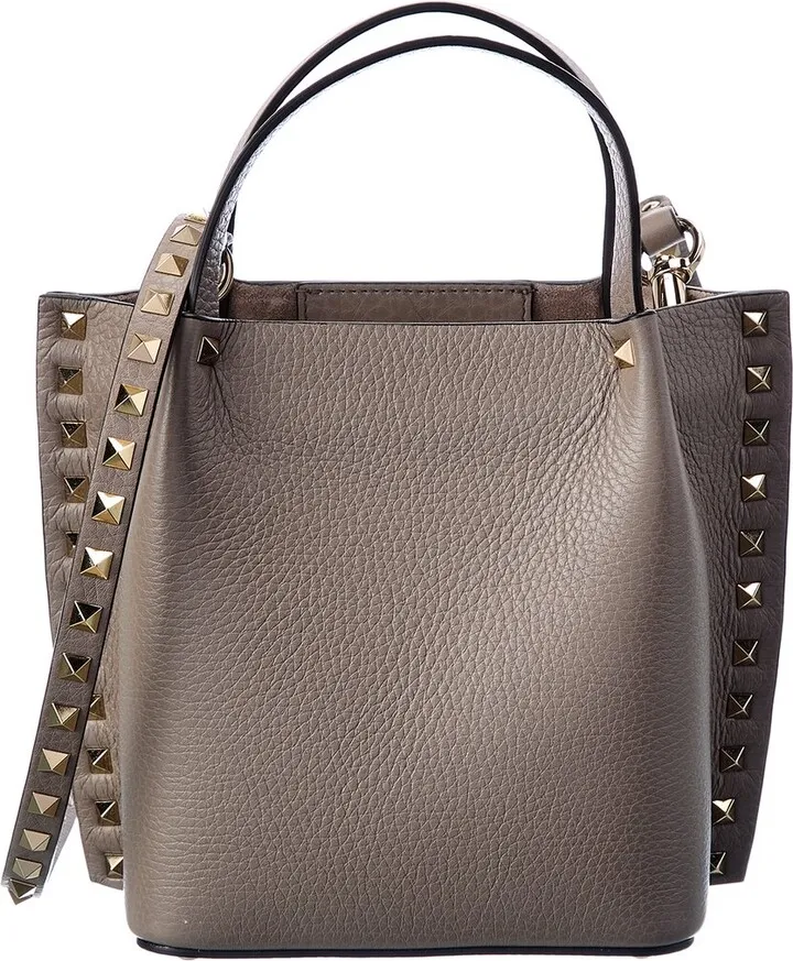 Valentino Rockstud Grainy Leather Tote