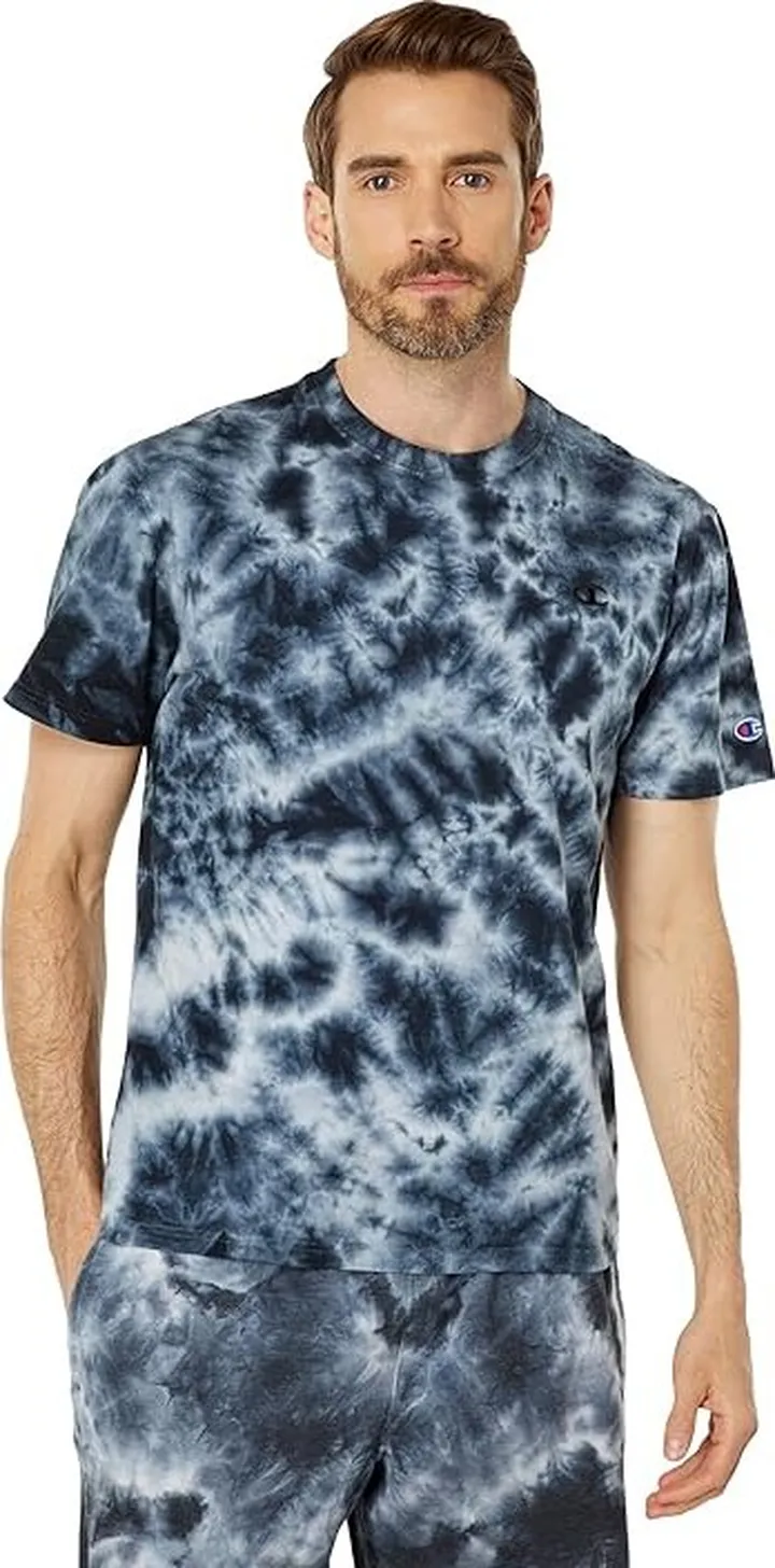 Champion Classic Crush Dye Tee (Crush Dye Black) Men's Clothing