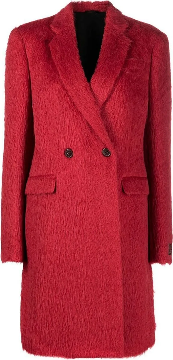 Brushed Double-Breasted Coat