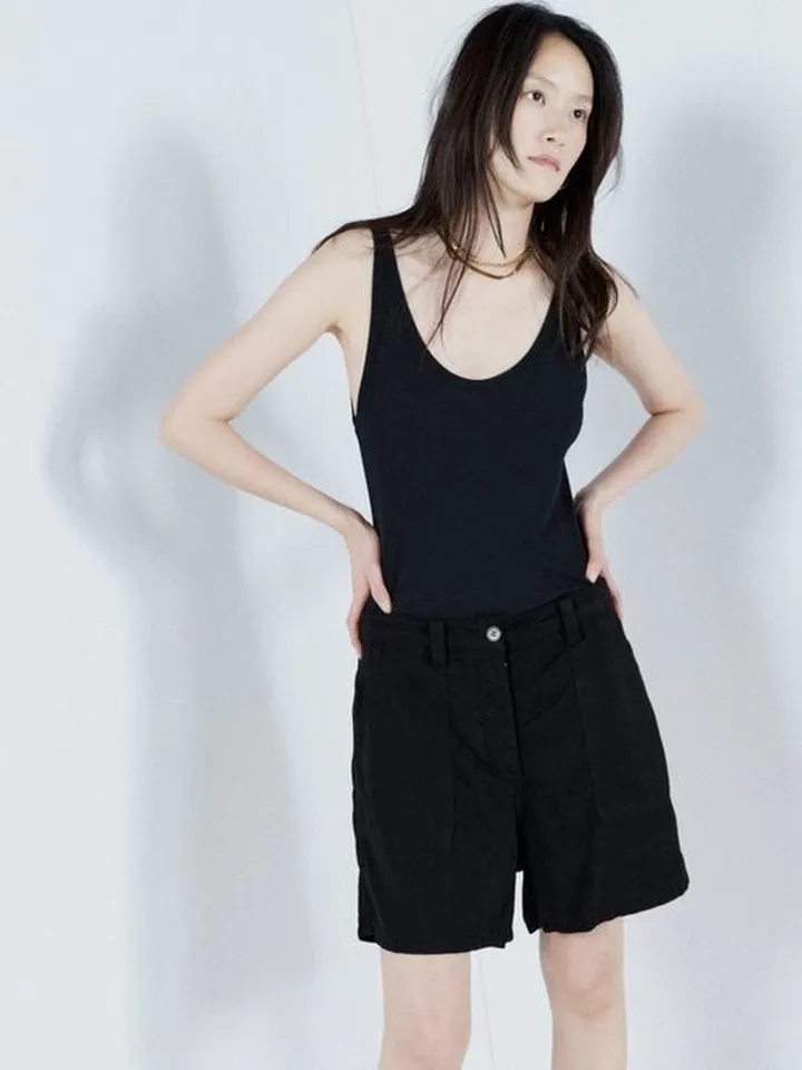 Wide-leg Pocket-front Shorts