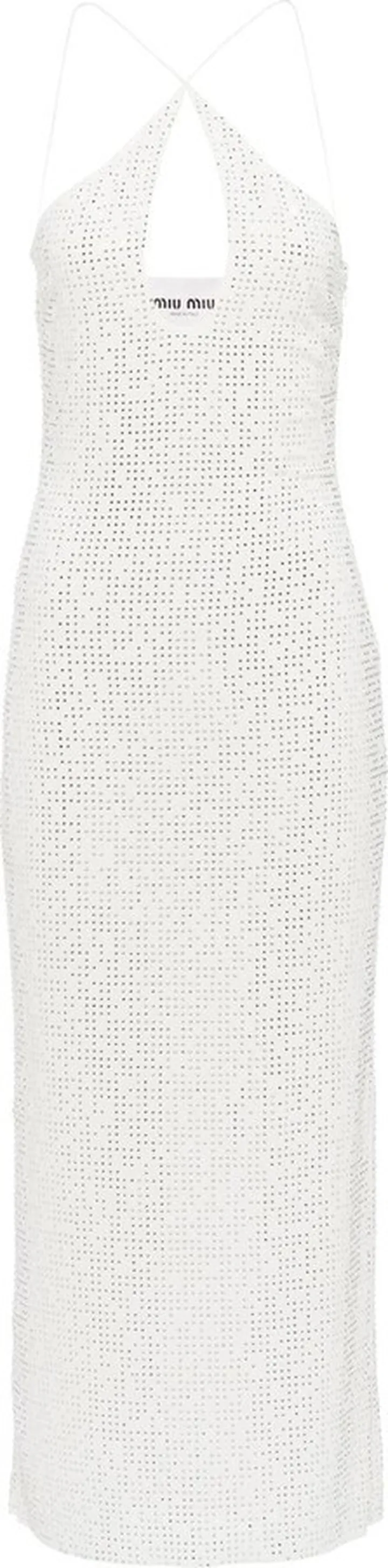 Sequin-Embellished Halter Neck Dress