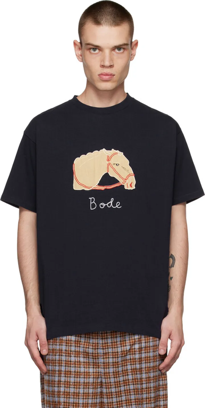 Bode Navy Pony T-Shirt