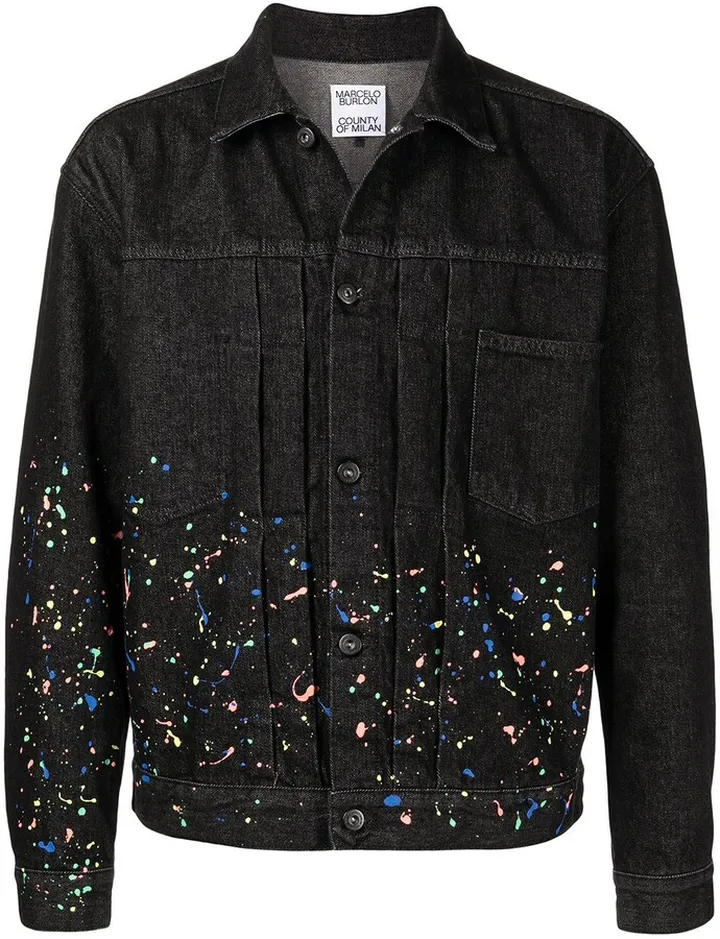 Paint-Splatter Denim Jacket