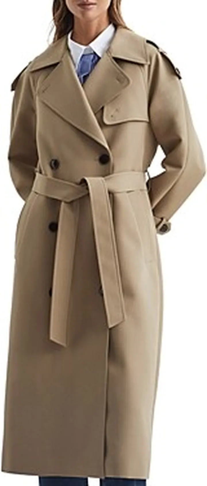 Reiss Daria Wool Blend Trench Coat