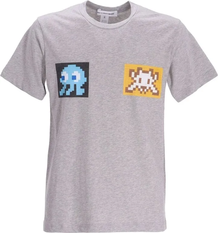 pixel-print cotton T-shirt