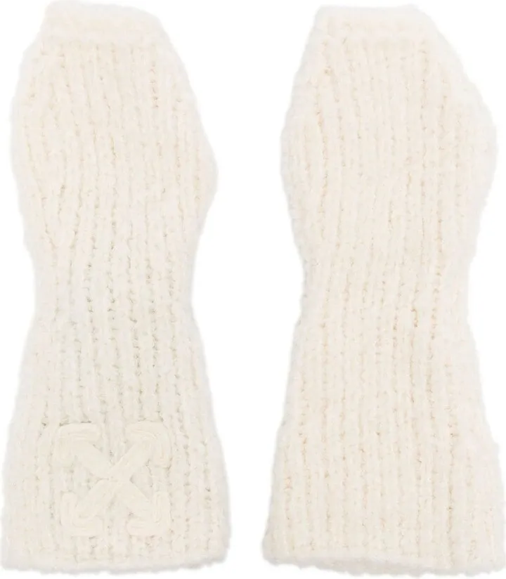 Arrows-motif knitted gloves
