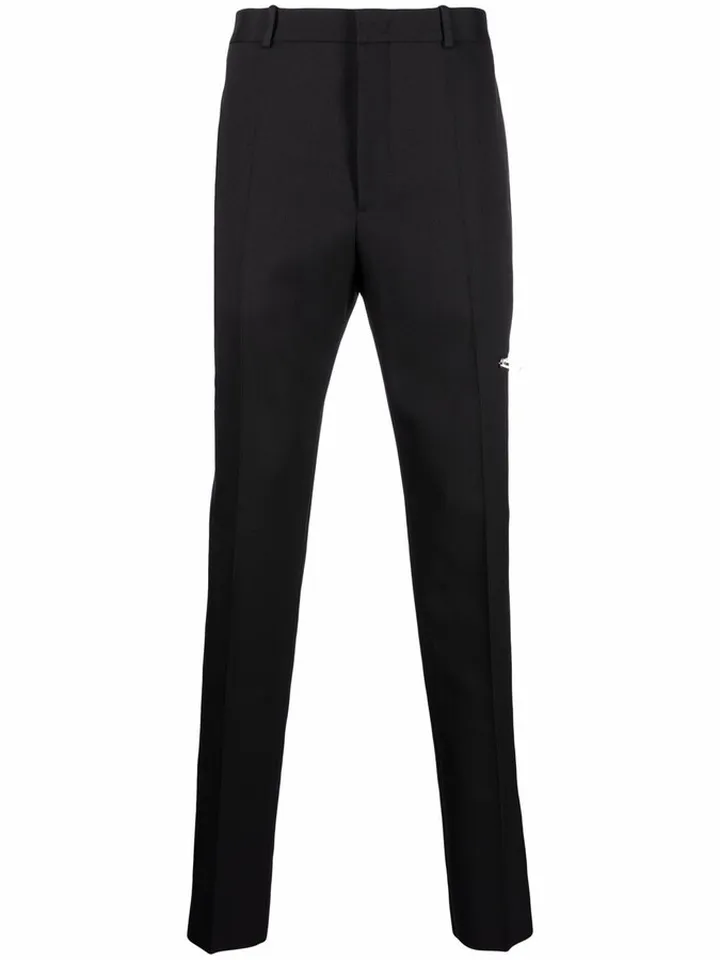 Zip-Detail Tapered Trousers