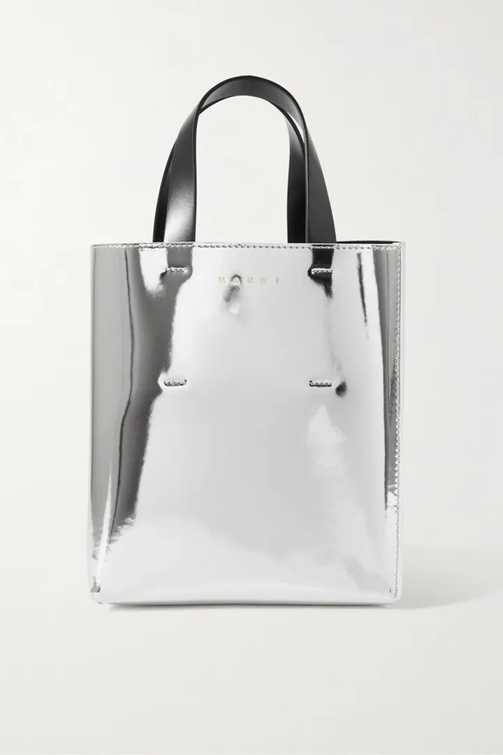 Marni - Museo Metallic Leather Tote - Silver