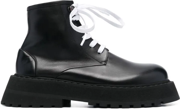 Micarro leather platform ankle boots