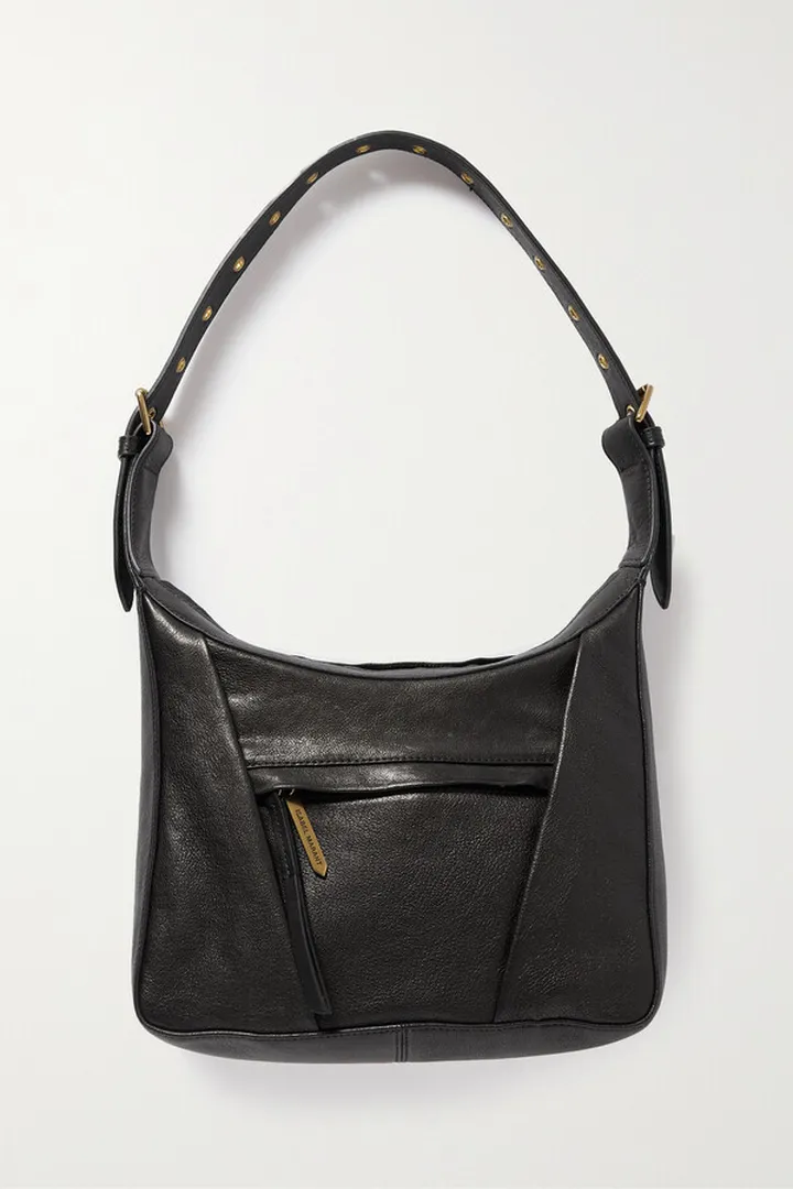 Isabel Marant - Niamey Mini Textured-leather Shoulder Bag - Black