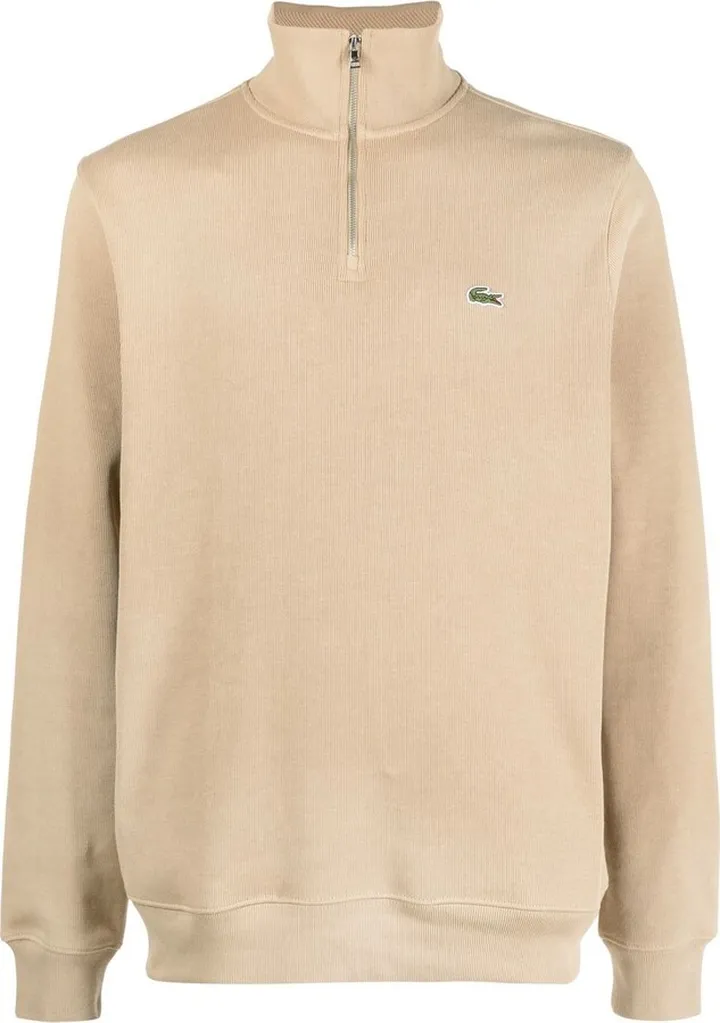 Embroidered-Logo Half-Zip Sweater