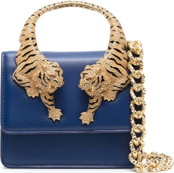 Tiger-Handle Shoulder Bag