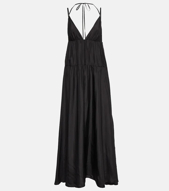 Darnley tiered silk maxi dress