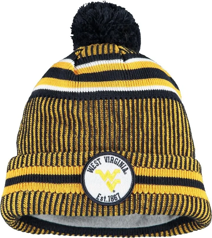 Men's New Era Navy West Virginia Mountaineers Sideline Home Cuffed Knit Hat