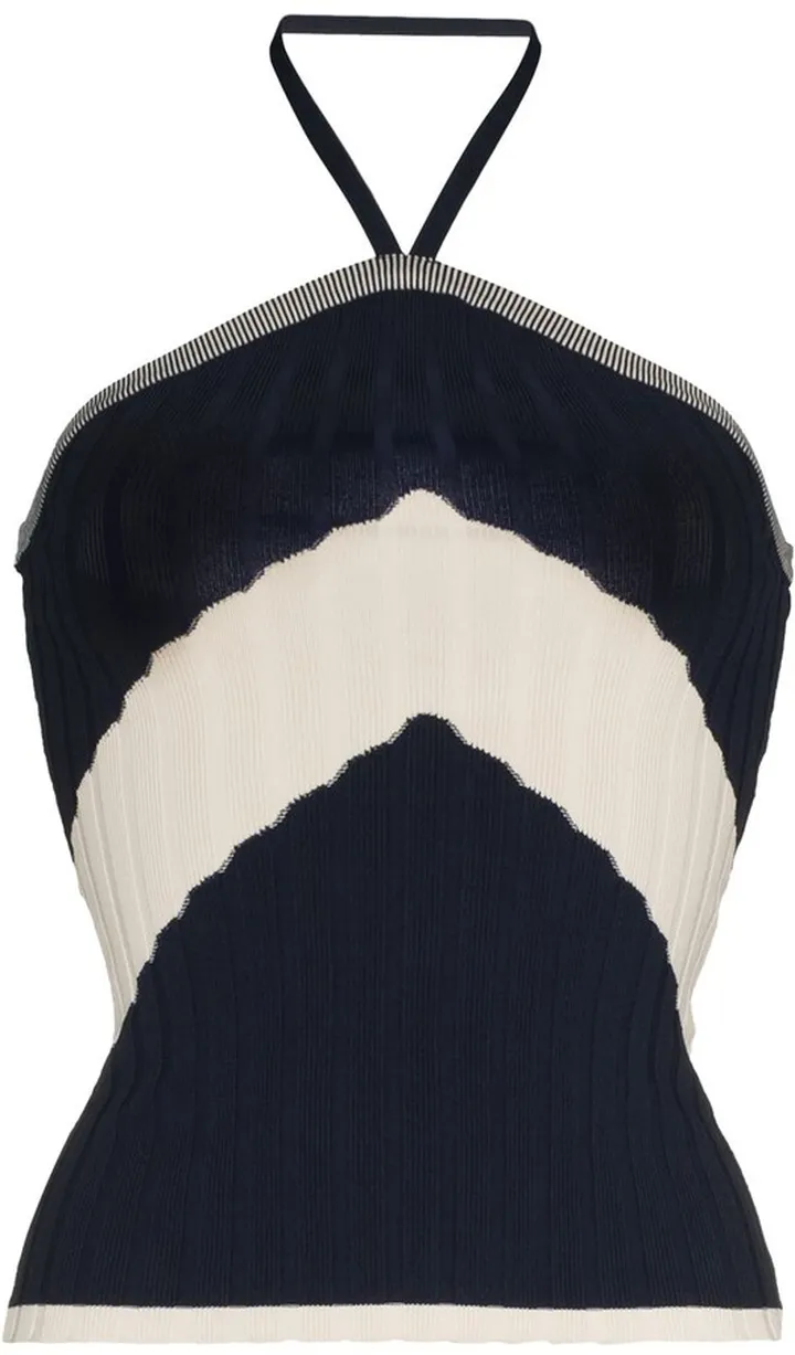 Star knitted halterneck top