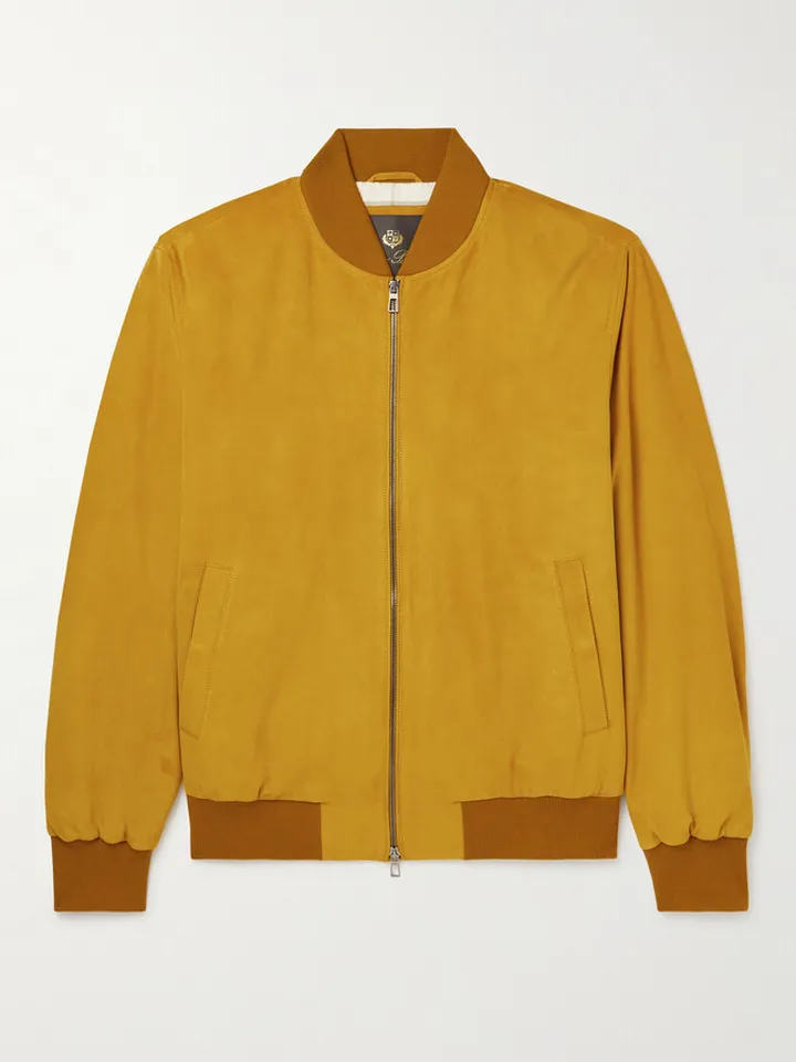 Ivy Padded Suede Bomber Jacket