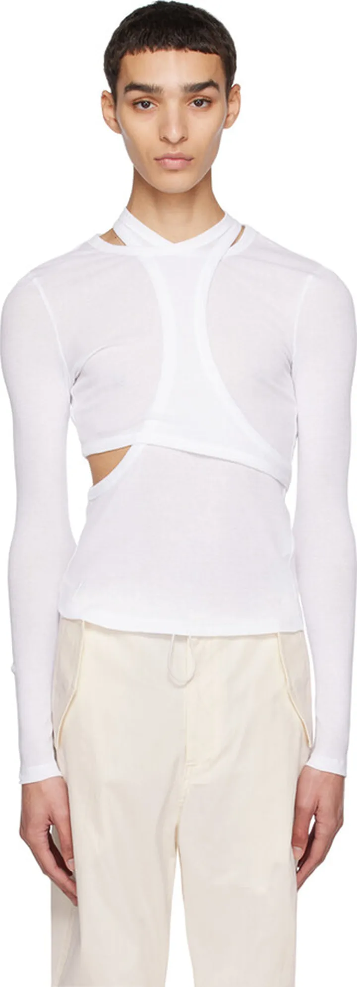 Dion Lee White Modular Long Sleeve T-Shirt