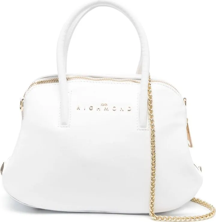 Logo-Lettering Leather Tote Bag