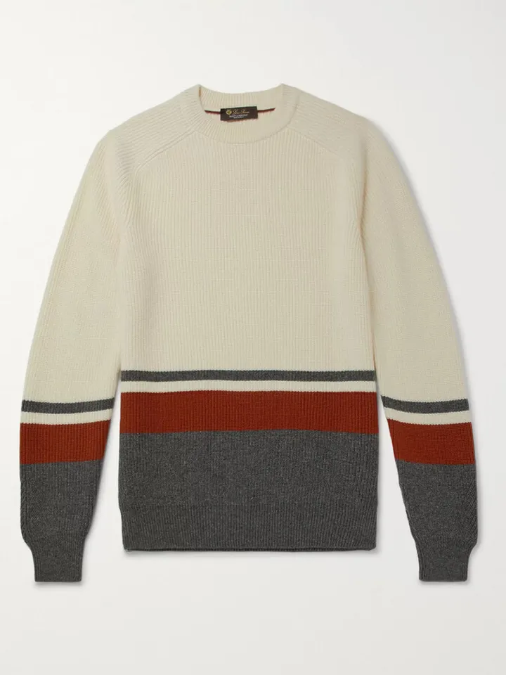 Lexington Striped Ribbed Baby Cashmere Sweater