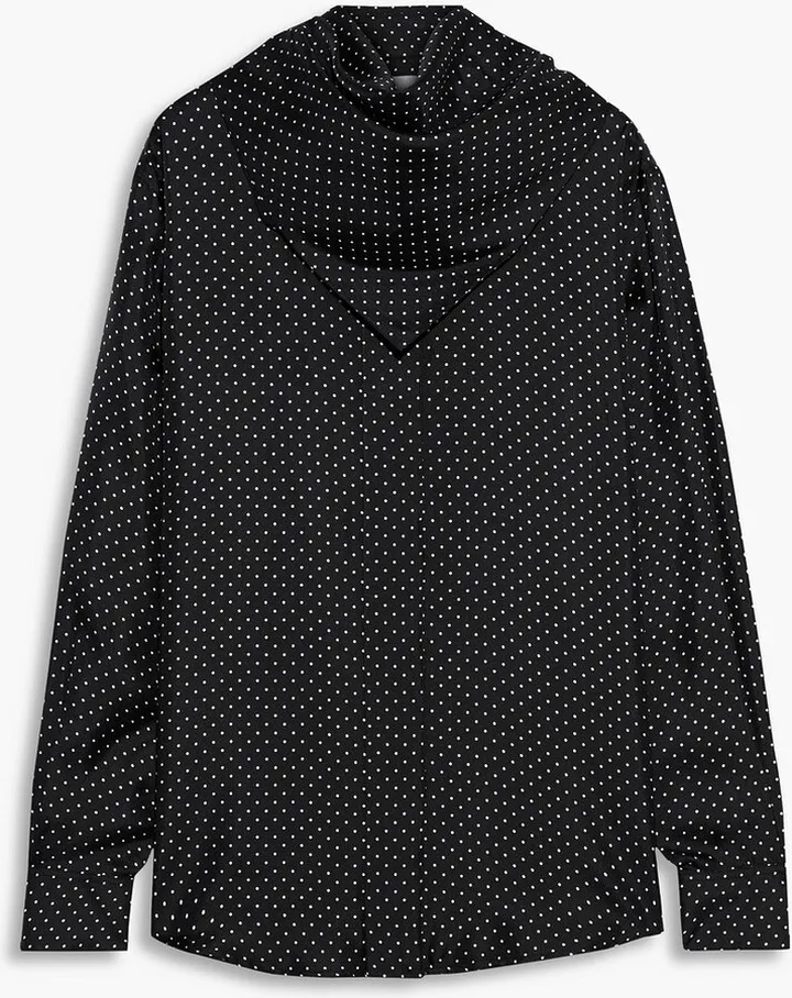 Polka-dot silk-twill shirt