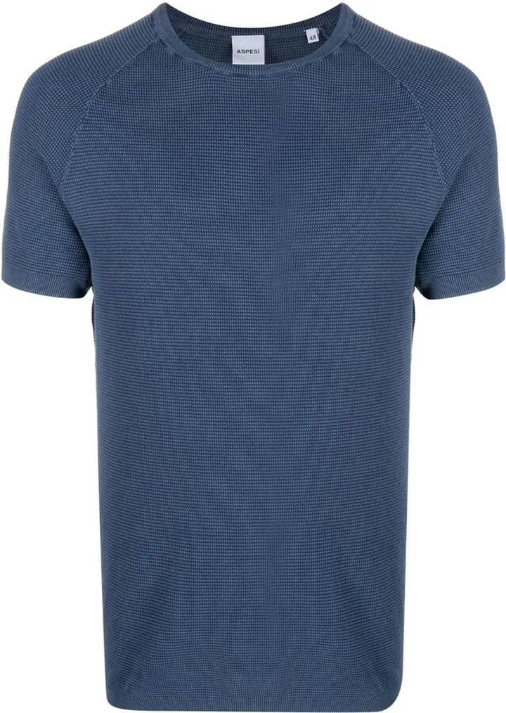 waffle-effect cotton T-shirt