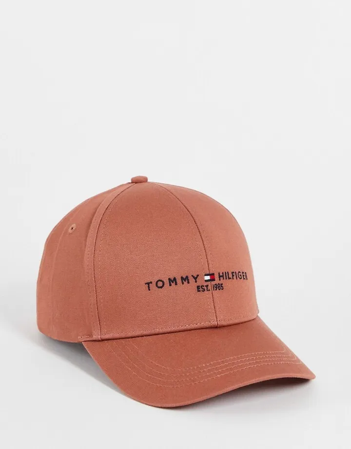 Tommy Hilfiger cotton essential corporate logo cap in rust - BRONZE
