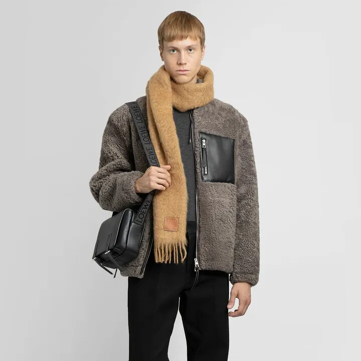 Loewe Man Grey Leather Jackets