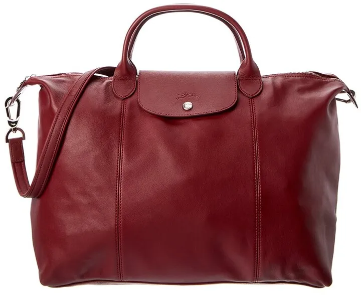 Longchamp Le Pliage Cuir Large Leather Short Handle Tote