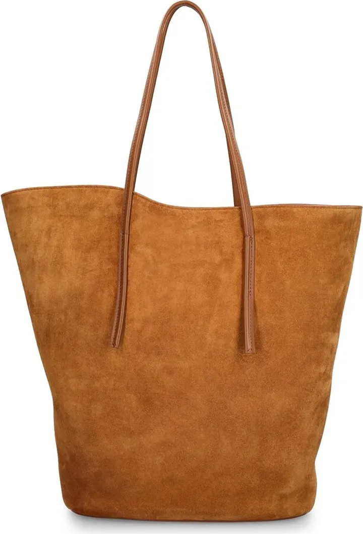 Large soft leather tulip tote bag