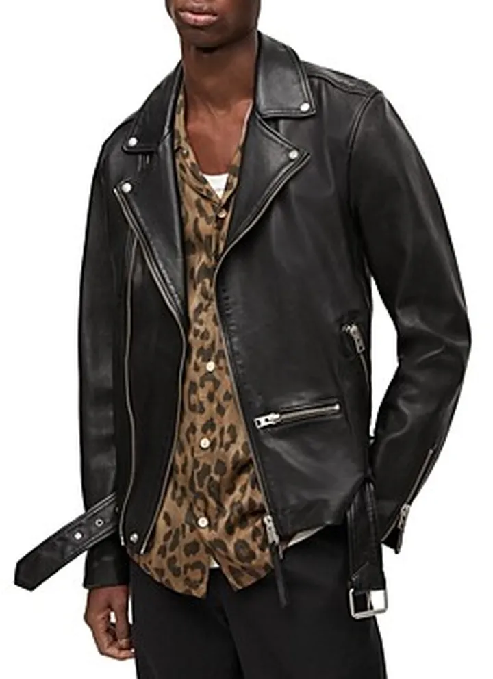 Allsaints Wick Leather Regular Fit Biker Jacket