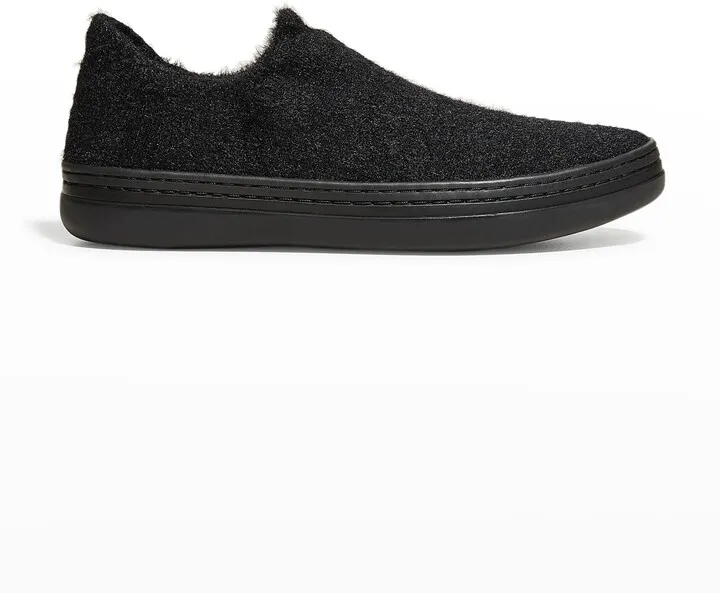 Plush Mohair Slip-On Sneakers