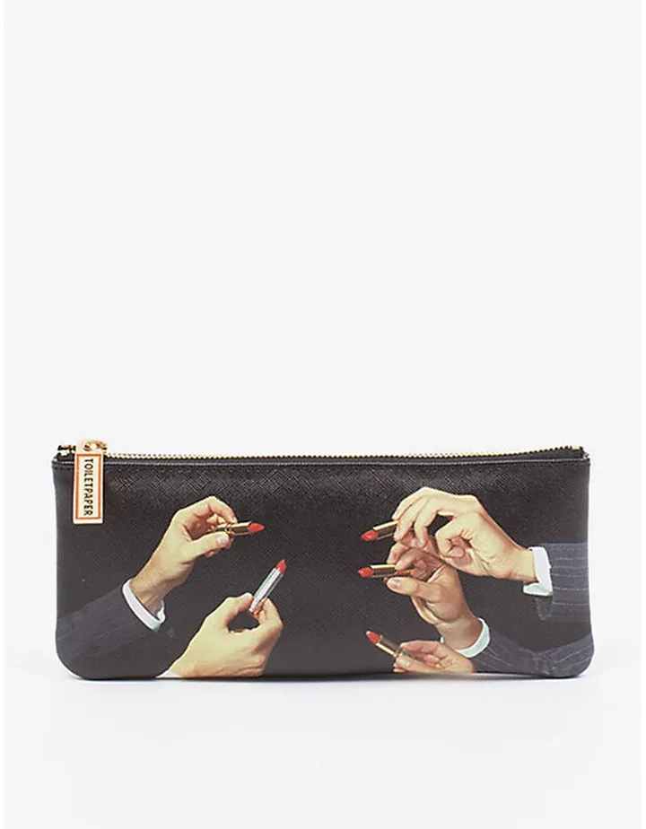 Wears Toiletpaper Lipstick-print Canvas Cosmetic Case 21cm x 9cm