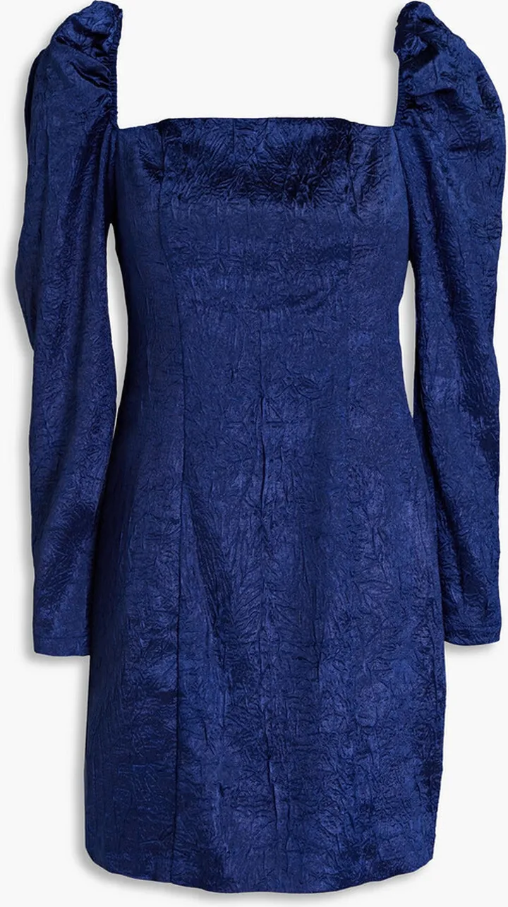 Nomie gathered textured-satin mini dress