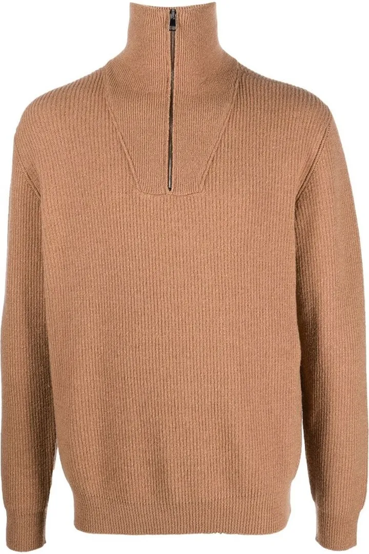 Half Zip Ribbed Jumper