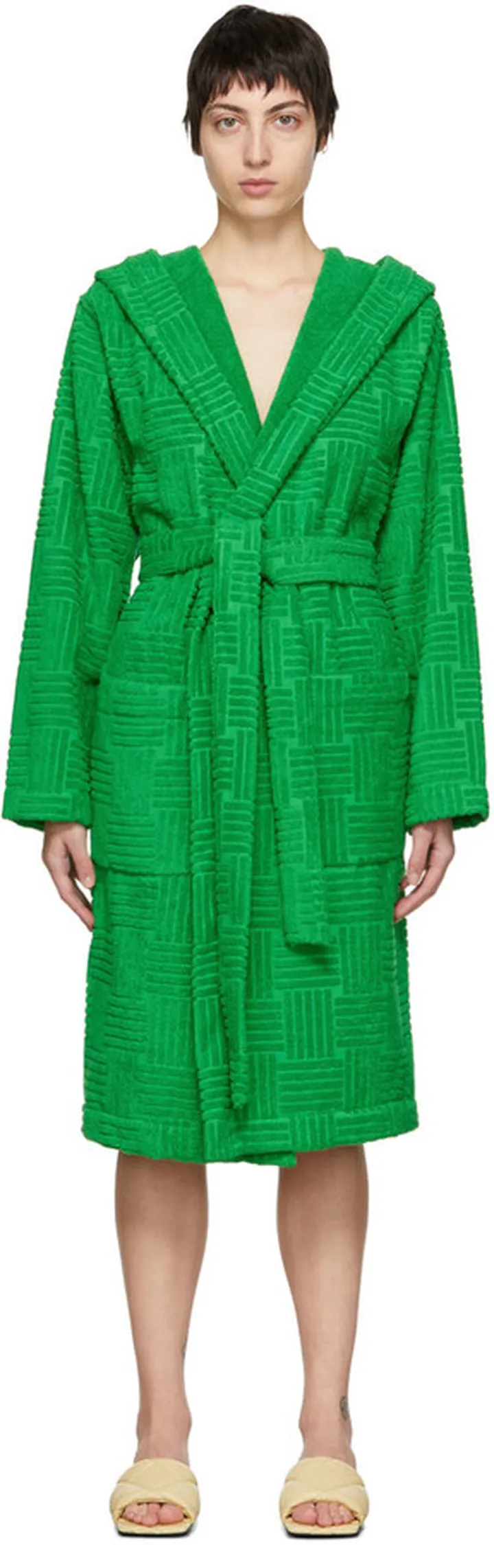 Bottega Veneta Green Intreccio Bath Robe