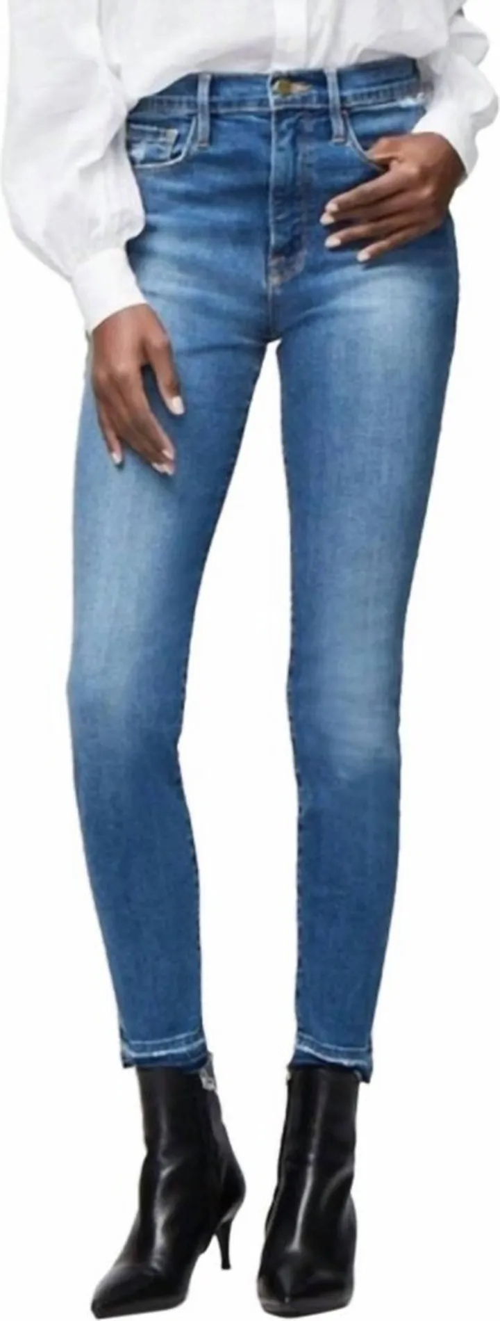 Ali High Rise Cigarette Jeans in Steely