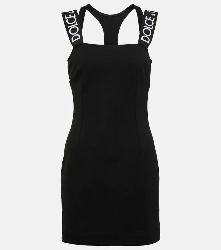 Logo virgin wool minidress