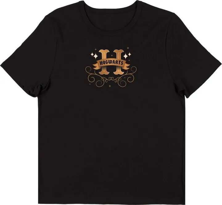 Harry Potter “Wands at the Ready” Women’s Black Graphic Crop Tee-XXL