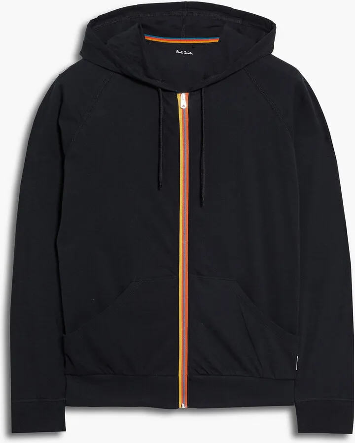 Striped cotton-jersey hoodie