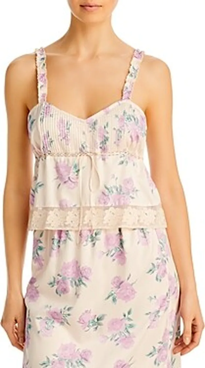 LoveShackFancy Lanzo Lace Trim Floral Camisole